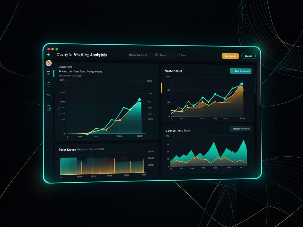 Marketing analytics dashboard with rising performance charts